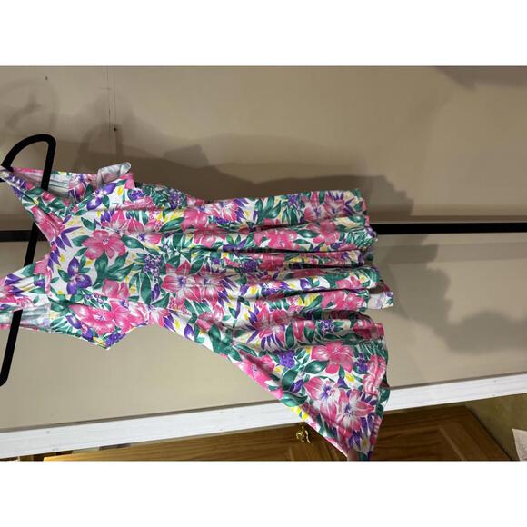 Vintage Girl's Size 14 Floral Sleeveless Summer Dress 90s hearts flowers - Picture 9 of 9